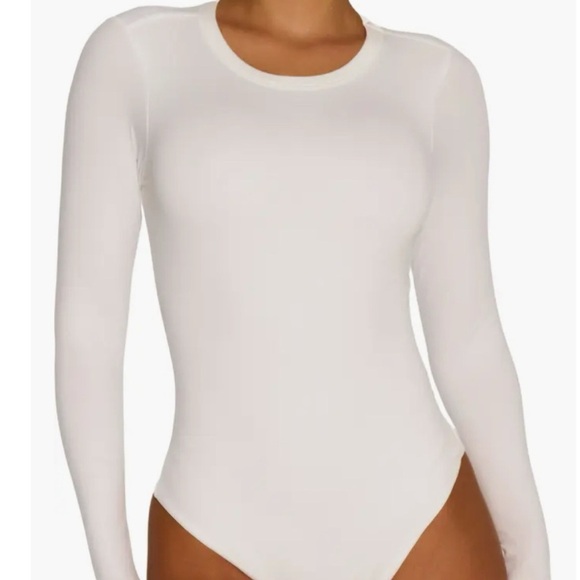 N BY NAKED WARDROBE Bare Crewneck Long Sleeve White Bodysuit $72 Size M - Picture 6 of 7